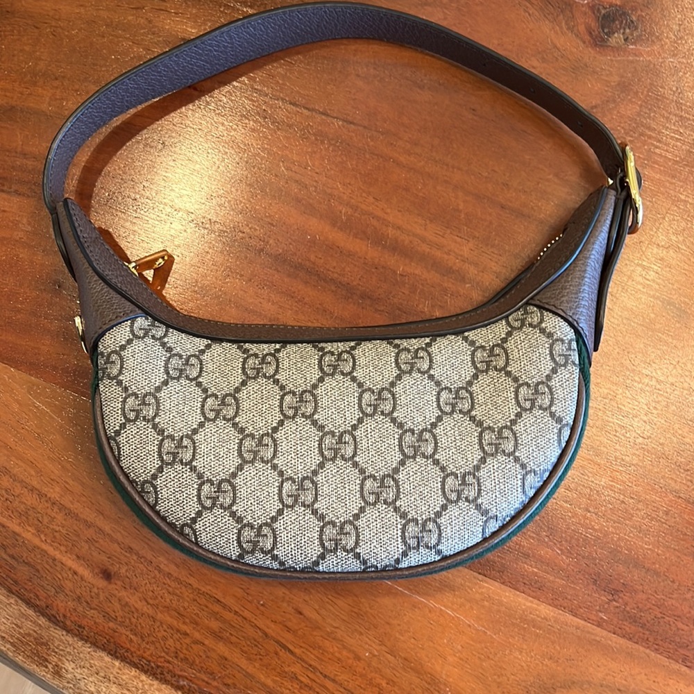Gucci Beige & Brown GG Mini Crescent Shoulder Bag - Picture 4 of 15